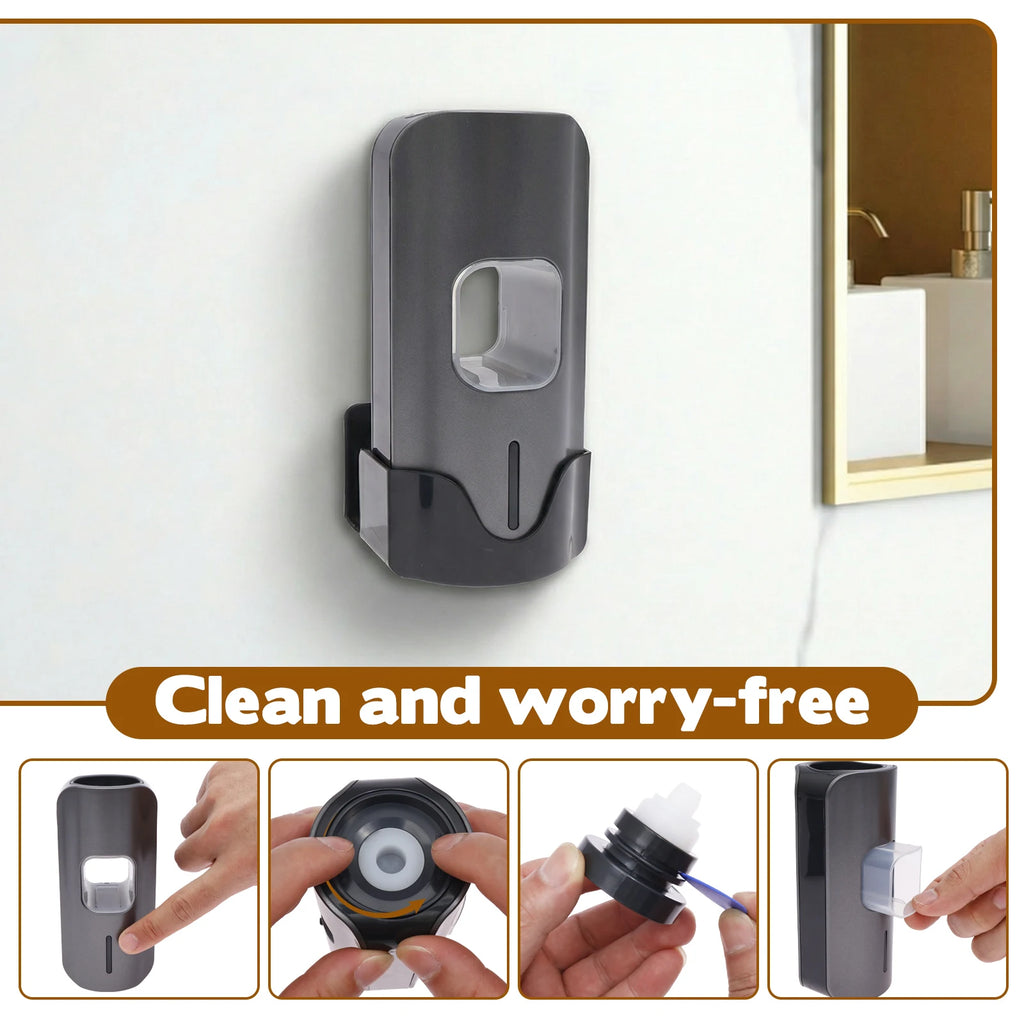 Automatic Toothpaste Dispenser 700mAh Rechargeable Electric Toothpaste Squeezer with 3 Gear Level Wall Mounted Toothbrush Holder