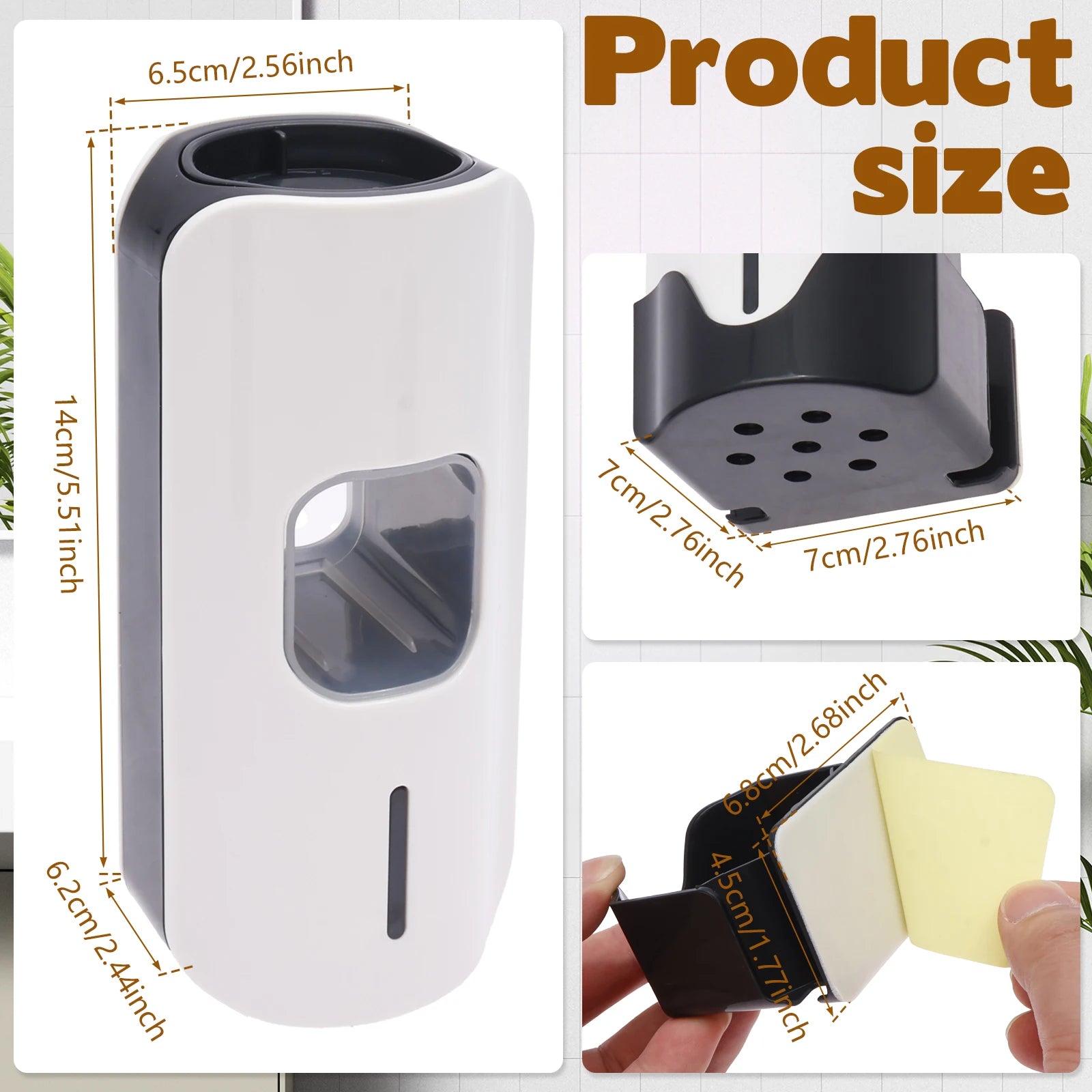 Automatic Toothpaste Dispenser 700mAh Rechargeable Electric Toothpaste Squeezer with 3 Gear Level Wall Mounted Toothbrush Holder