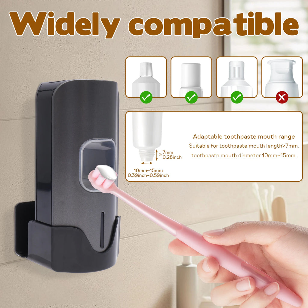 Automatic Toothpaste Dispenser 700mAh Rechargeable Electric Toothpaste Squeezer with 3 Gear Level Wall Mounted Toothbrush Holder