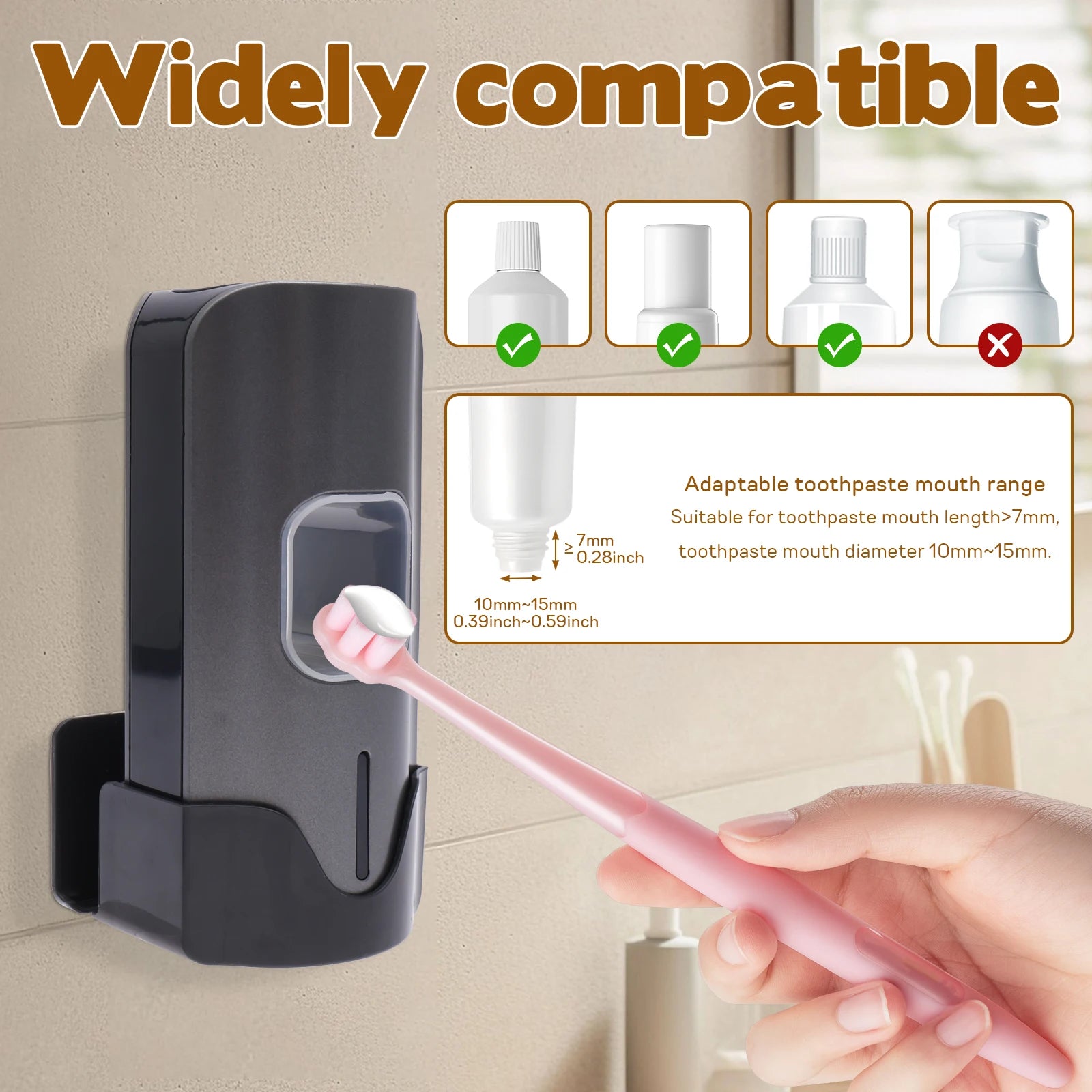 Automatic Toothpaste Dispenser 700mAh Rechargeable Electric Toothpaste Squeezer with 3 Gear Level Wall Mounted Toothbrush Holder