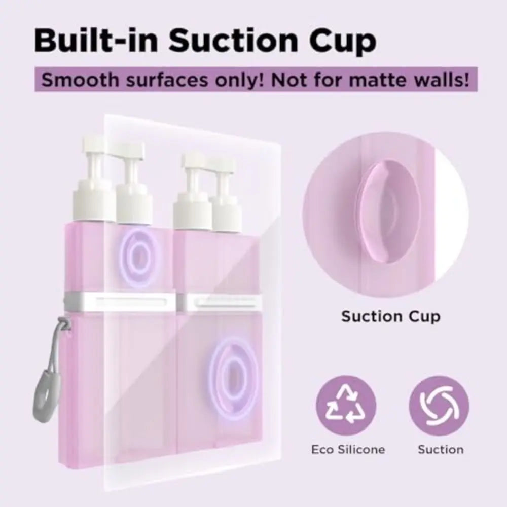 4in1 Travel Bottles Set Vacuum Silicone Travel Size Containers Refillable Leak Proof Travel Dispenser Bottle