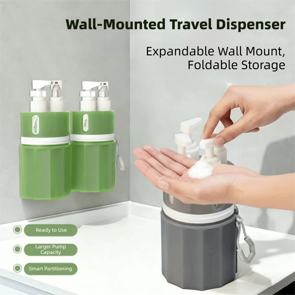 4in1 Travel Bottles Set Vacuum Silicone Travel Size Containers Refillable Leak Proof Travel Dispenser Bottle