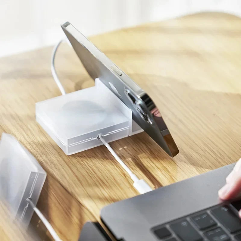 Portable Transparent Cable Organizer Cord Management Usb Cable Winder Retractable Phone Holder Charger Wire Storage Protector